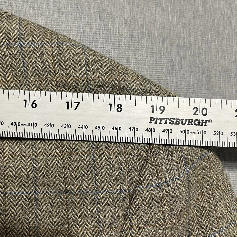 Lauren Ralph Lauren Mens Sport Coat Wool 42R Brown Herringbone Windowpane Preppy